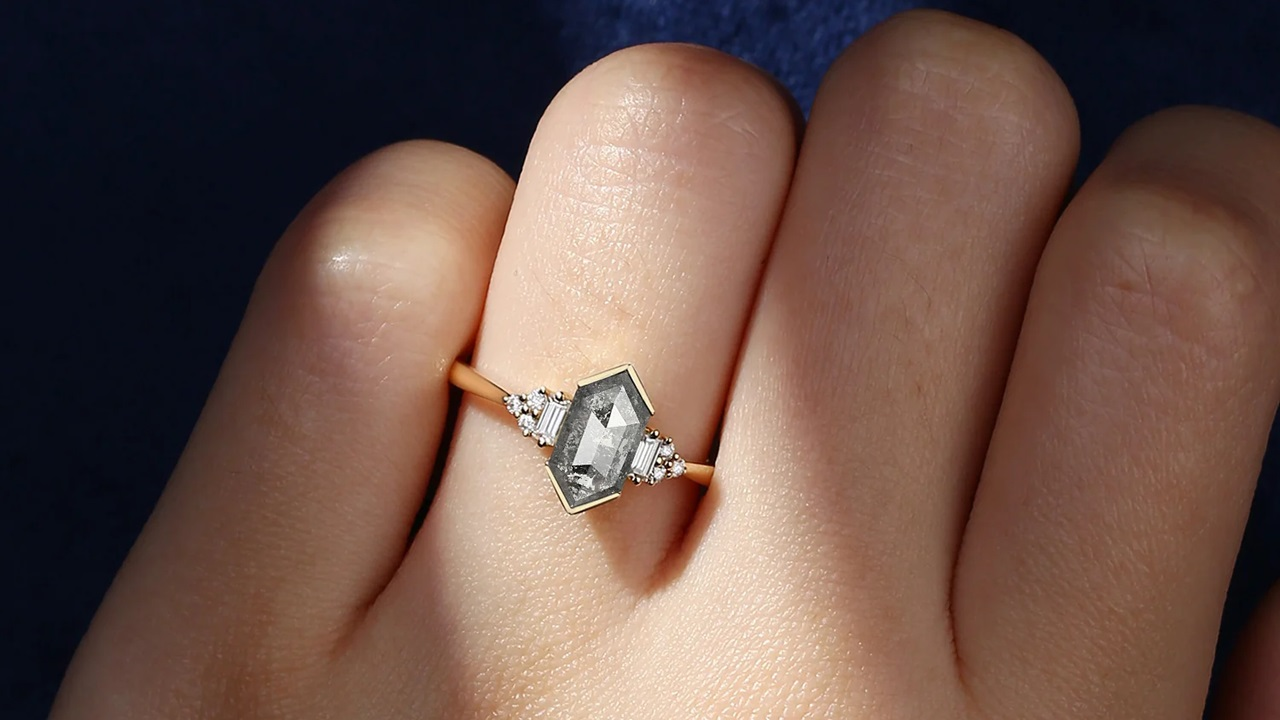 StarlandUS Vintage-Inspired Salt and Pepper Diamond Rings